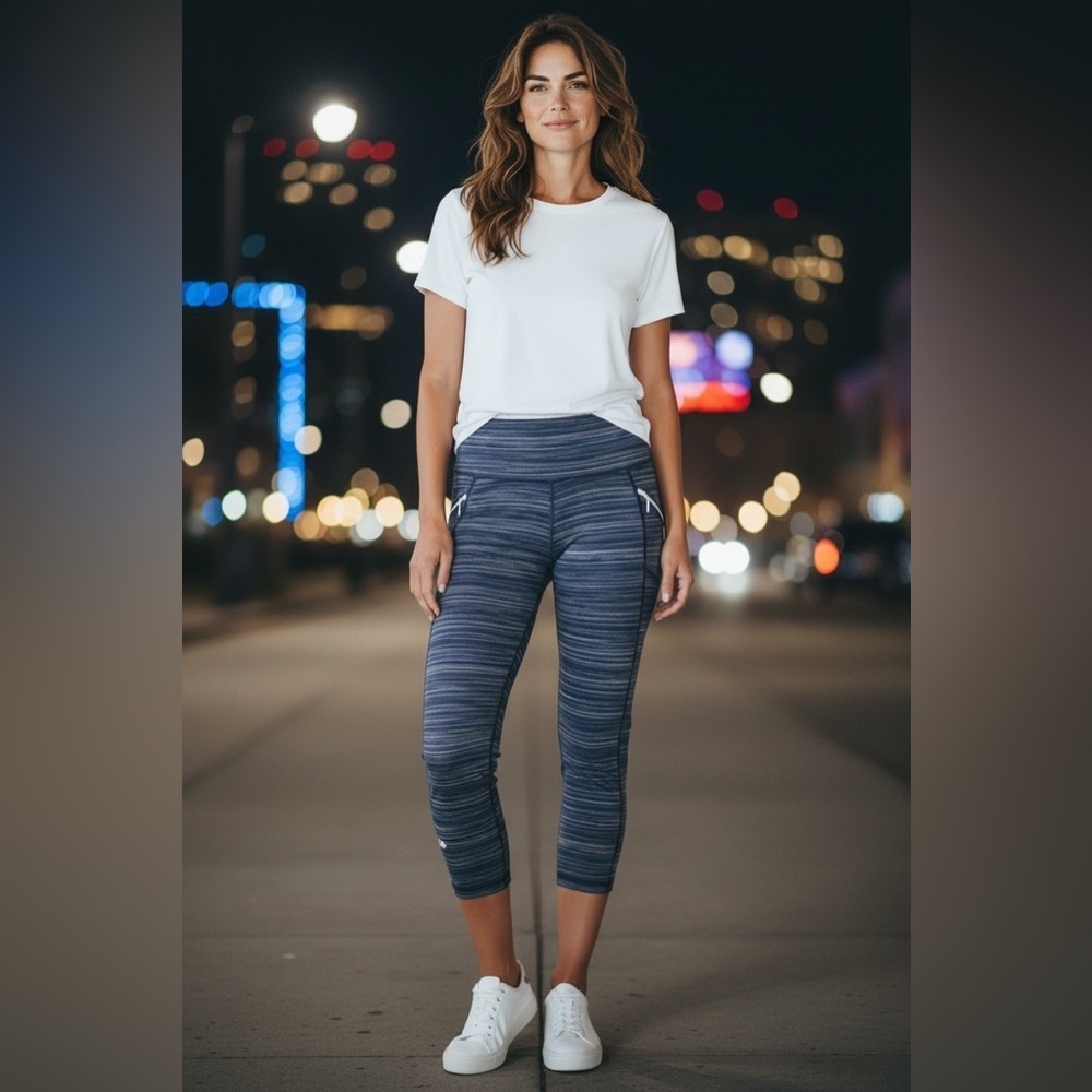 Athleta active pants with zipper pocket.